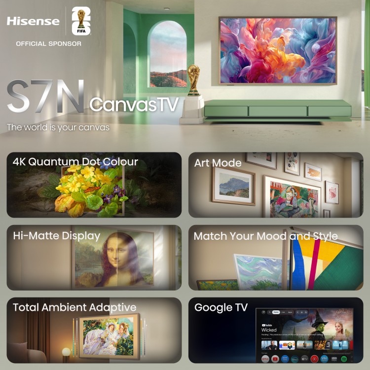Téléviseur Google Hisense CanvasTV™ QLED 4K