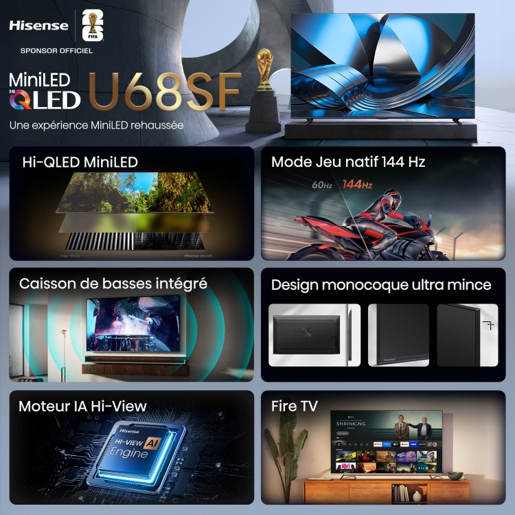 Hisense Hi-QLED Mini-LED AI TV 144Hz - Fire TV